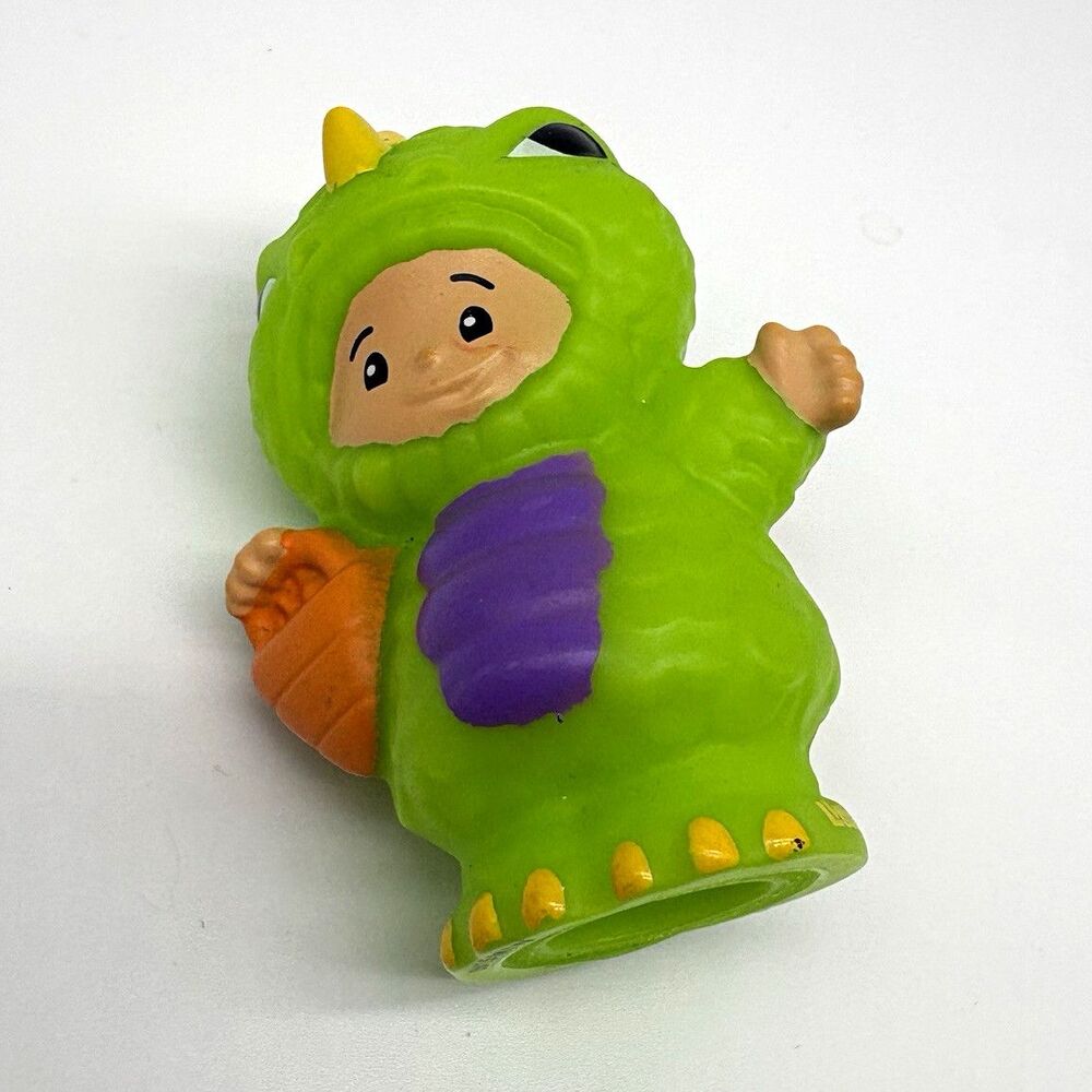 Fisher-Price Green Dinosaur Costume Figurine w/ Yellow Back Attachment